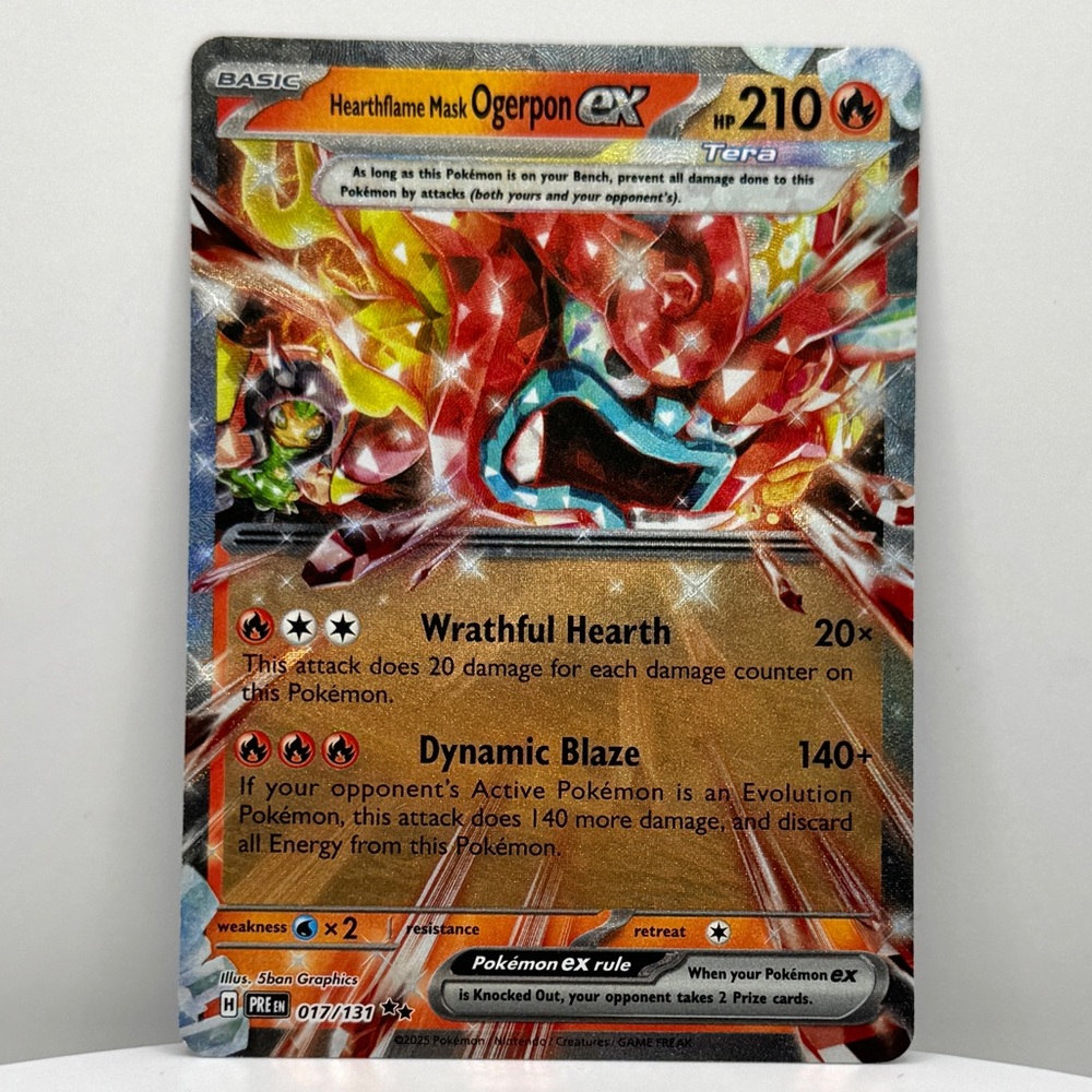 Pokemon ~ Hearthflame Mask Ogerpon Ex Card